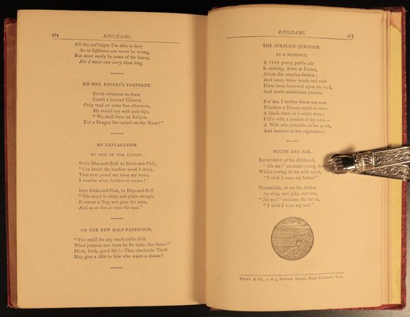 c1880 The Poetical Works Of Thomas Hood Antique British Poetry Book
