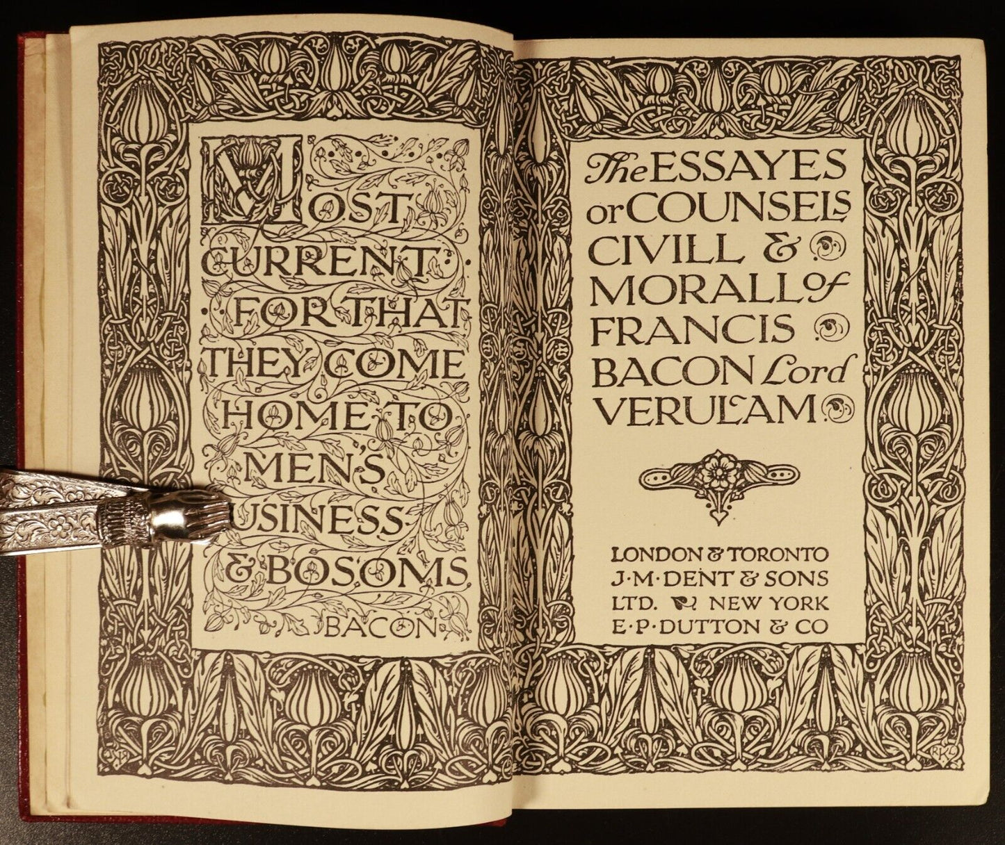 1928 Essayes Civill & Morall Of Francis Bacon Antique British Philosophy Book