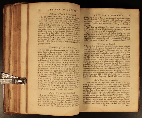 1796 The Art Of Cookery by Mrs Glasse Antiquarian British Cook Book + Recipes