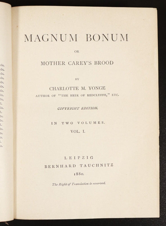 1880 Magnum Bonum by Charlotte M. Yonge Antique British Fiction Book