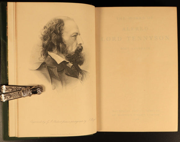 The Works Of Alfred Lord Tennyson 1926 Antique British Poetry Book Prize Binding