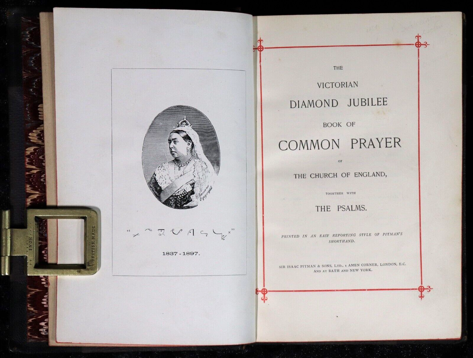 1897 Victorian Diamond Jubilee Book Of Common Prayer Antique Theology Book - 0