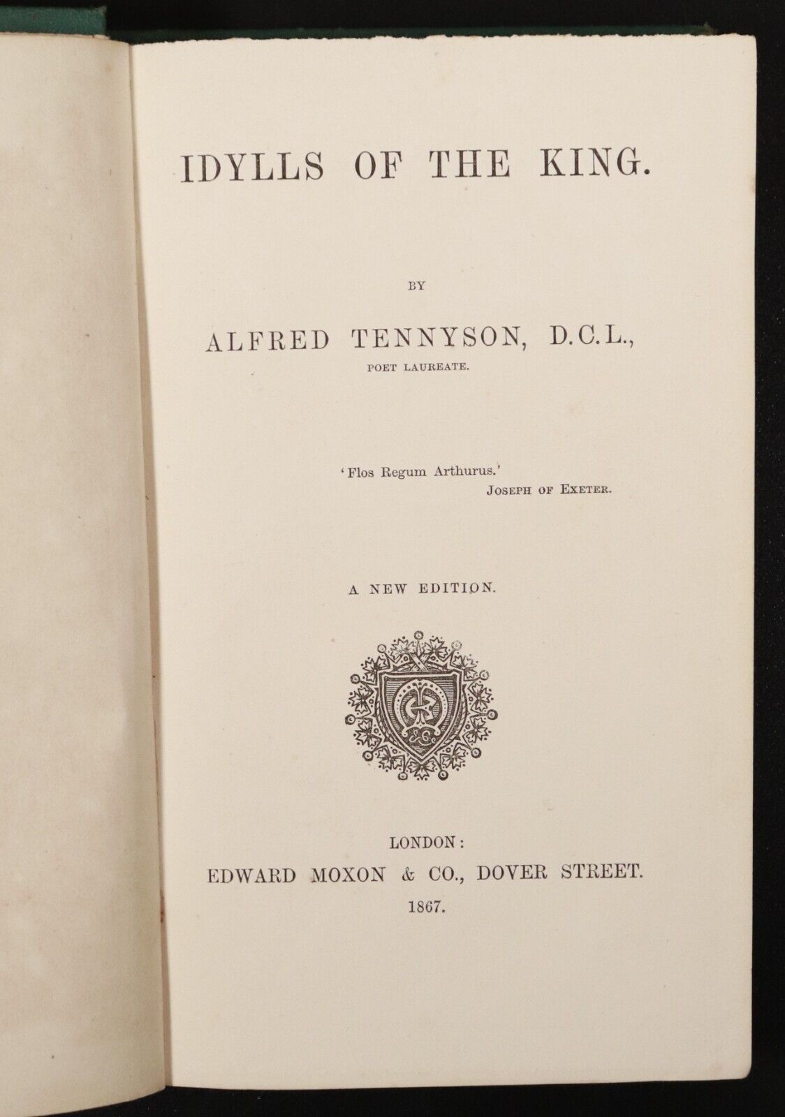 1867 Idylls Of The King by Alfred Lords Tennyson Antique British Poetry Book
