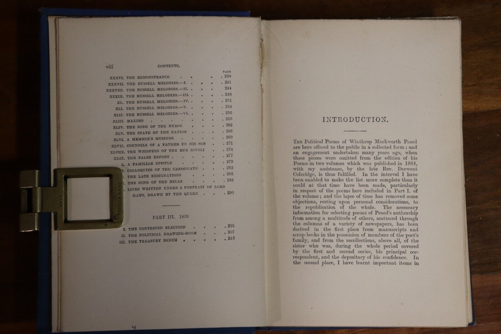 1888 Political & Poems Of Winthrop M. Praed Antique Literature Poetry Book