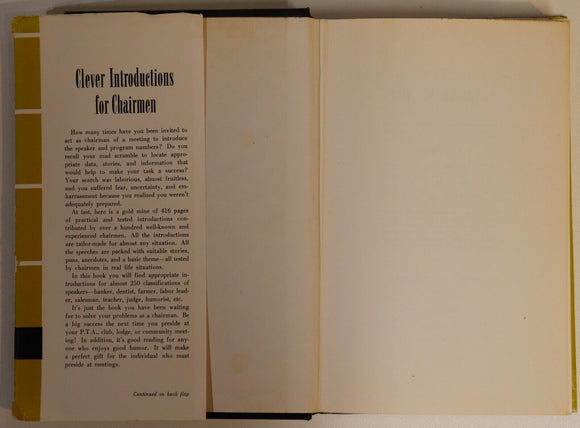1972 Clever Introductions For Chairmen Vintage Speech Writing Reference Book