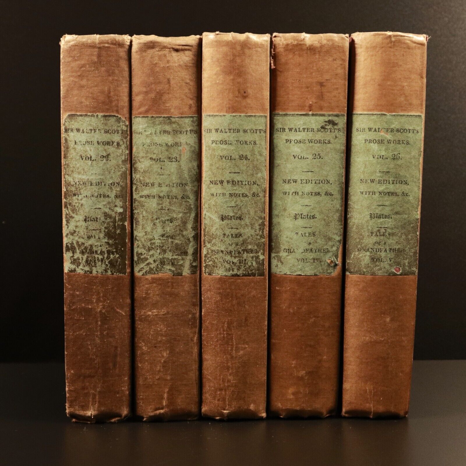 1836 5vol Prose Works Of Walter Scott Tales Of A Grandfather Antiquarian Books