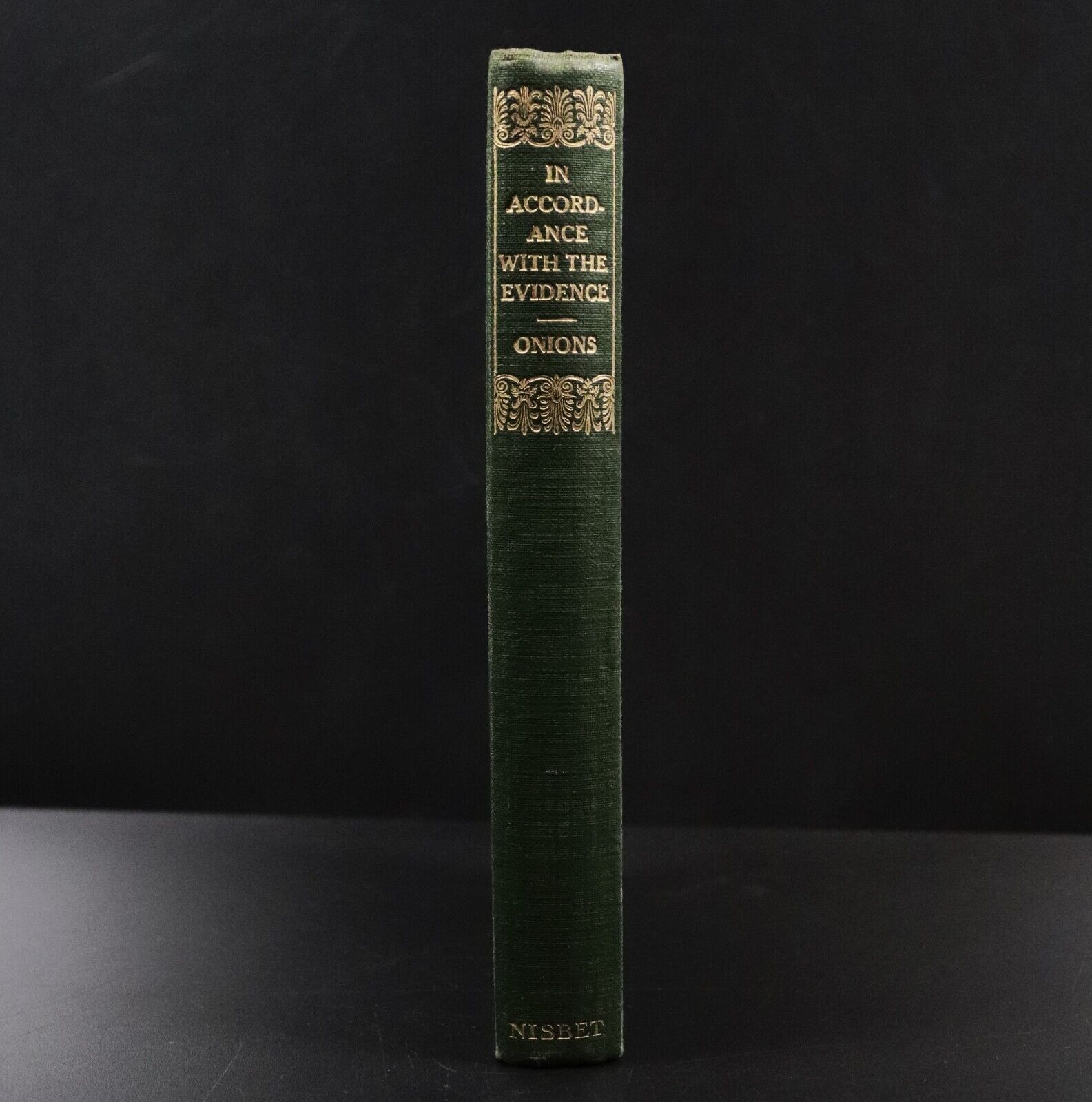 1915 In Accordance With The Evidence by Oliver Onions Antique Fiction Book