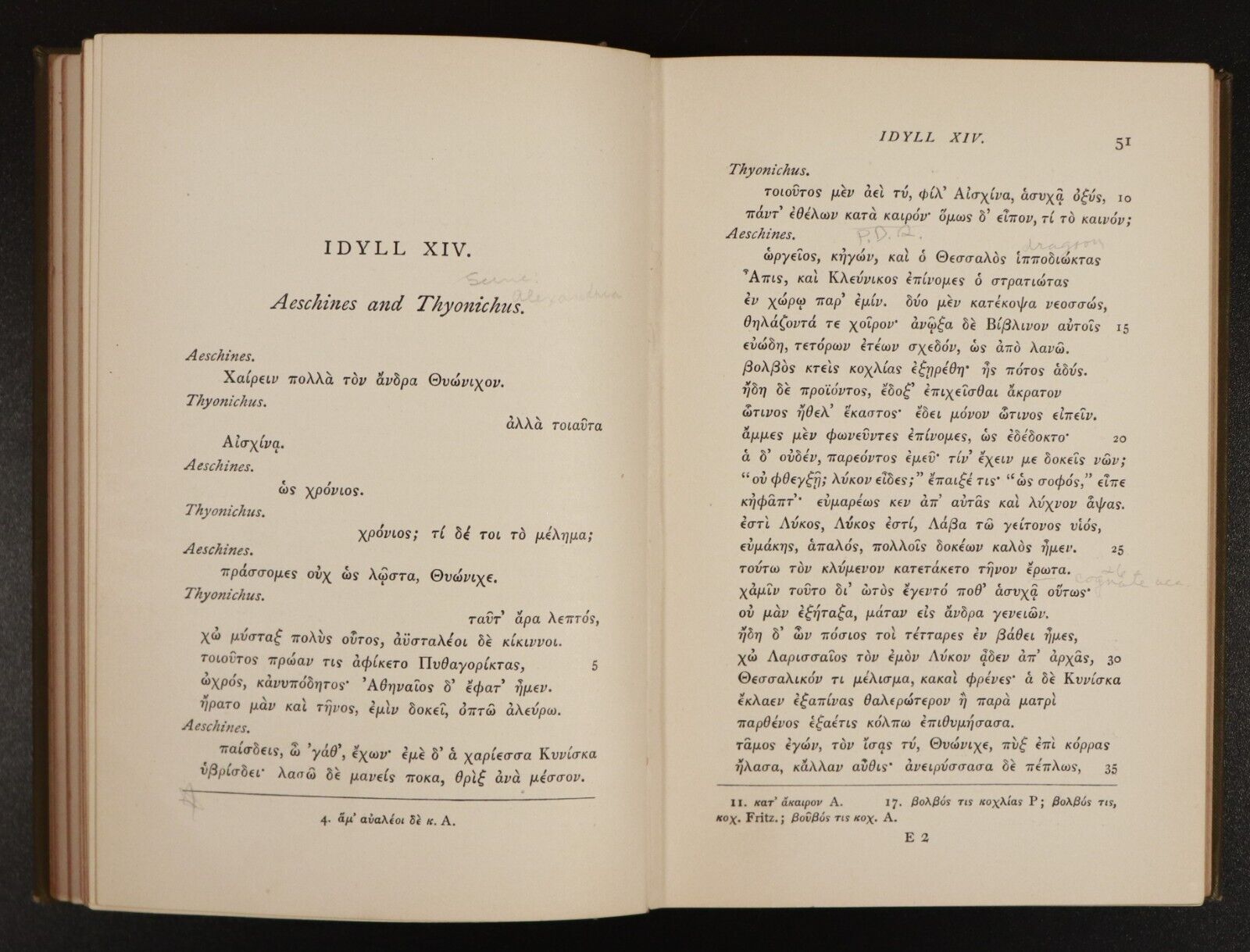 1892 Idylls & Epigrams Attributed To Theocritus H. Kynaston Antique Poetry Book