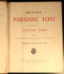 c1880 Milton's Paradise Lost: Gustave Dore Antiquarian Book Engravings In Red-9