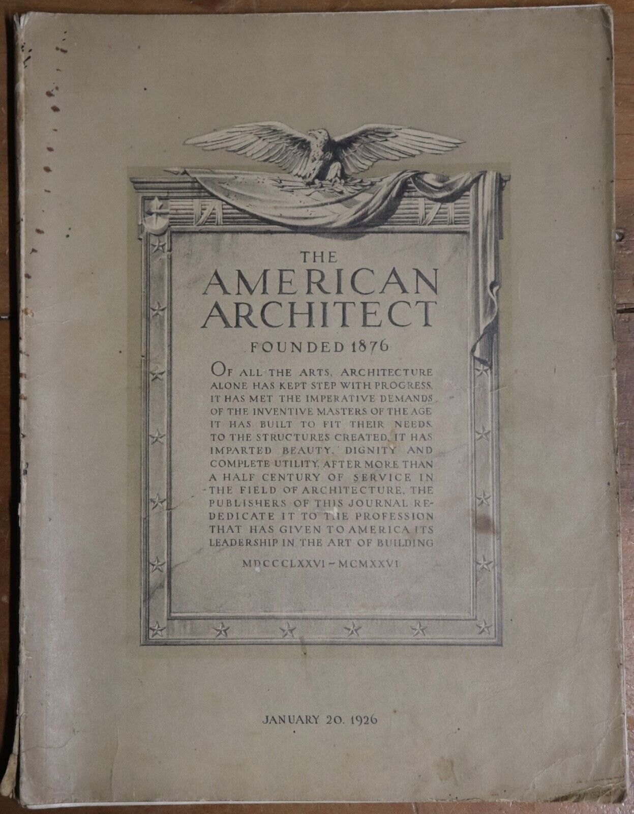 1926 The American Architect Magazine January No. 2489 Architecture Magazine