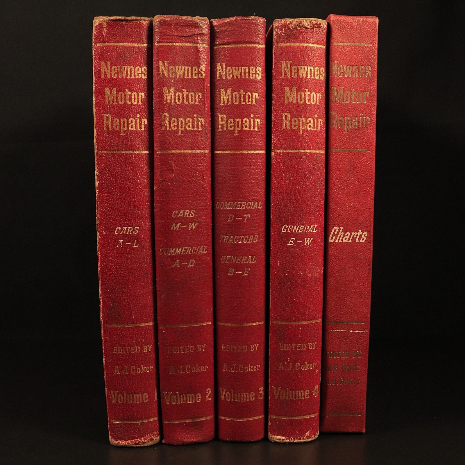 Newnes Motor Repair 1959 Vintage Automotive Reference Book Set Charts Holden etc - 0