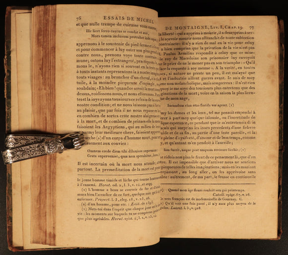 1802 Essais De Michel De Montaigne Antiquarian French Literature Book Vol 1