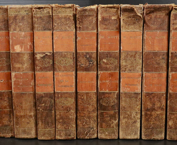1830 25vol Oeuvres De Walter Scott Antiquarian Fiction Books Set French MAP