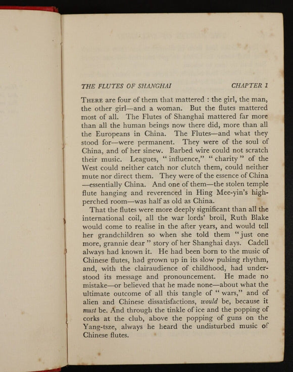 1928 The Flutes Of Shanghai by Louise Jordan Miln Antique American Fiction Book