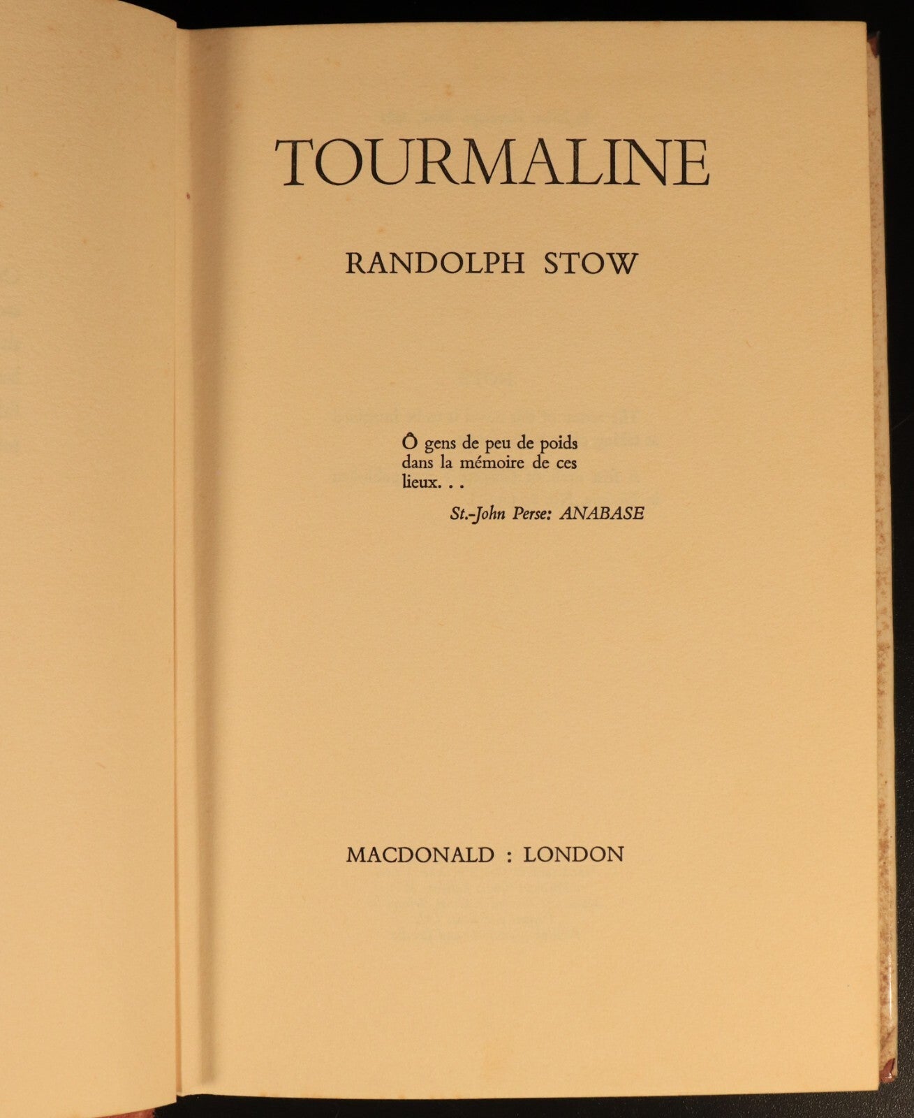 1963 Tourmaline by Randolph Stow Vintage Australian Fiction Book 1st Edition