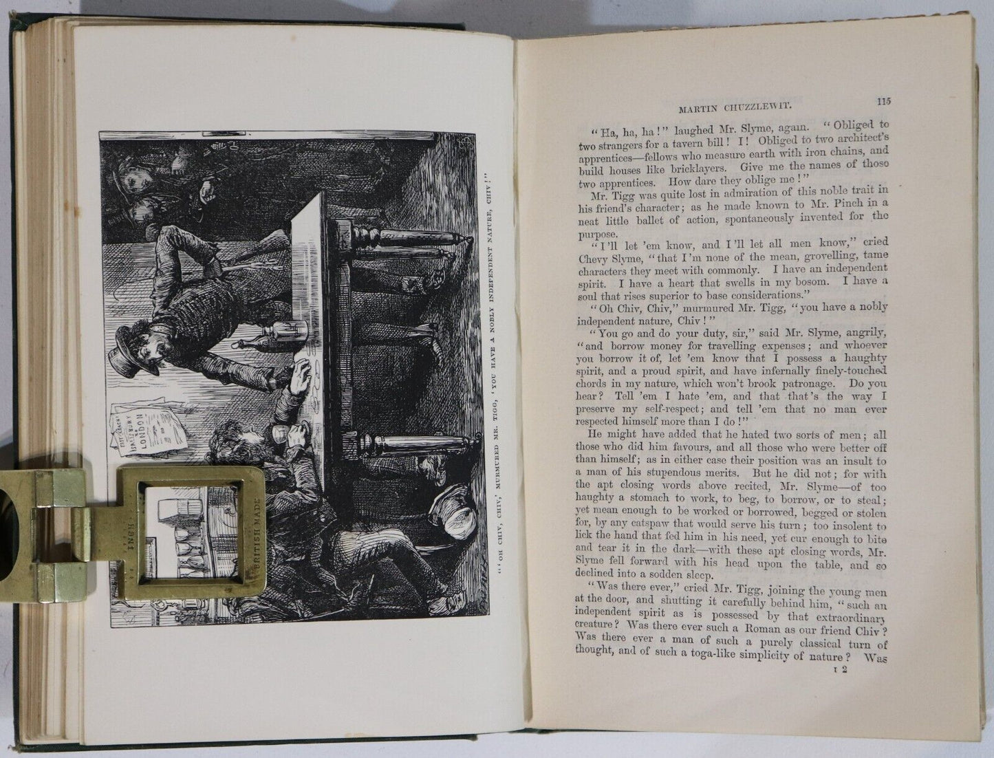c1879 2vol Martin Chuzzlewit by Charles Dickens Antique British Fiction Book Set