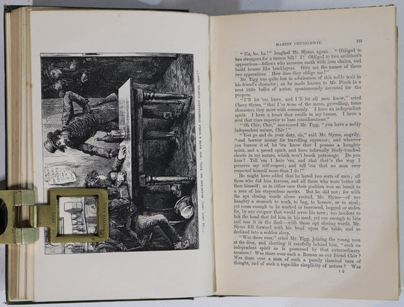 c1879 2vol Martin Chuzzlewit by Charles Dickens Antique British Fiction Book Set