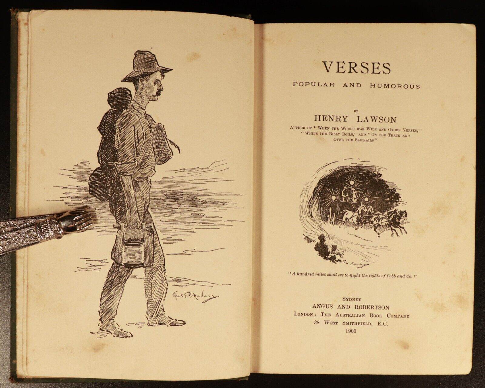 1900 Verses Popular & Humorous Henry Lawson Antique Australian Fiction Book