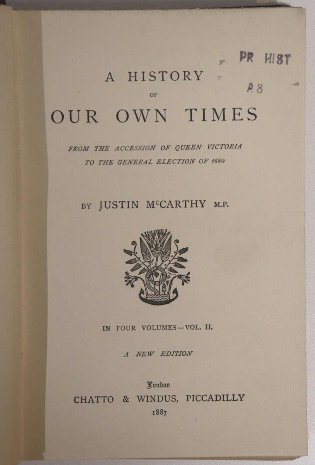 1887 A History Of Our Own Times by J McCarthy Vol. 2 Antique History Book