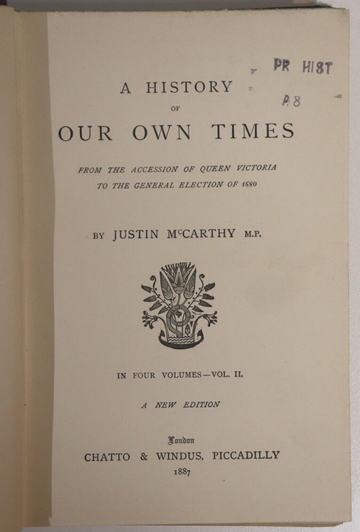1887 A History Of Our Own Times by J McCarthy Vol. 2 Antique History Book - 0