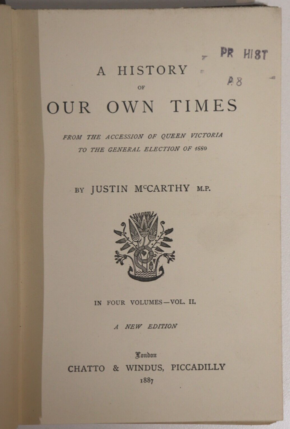 1887 A History Of Our Own Times by J McCarthy Vol. 2 Antique History Book