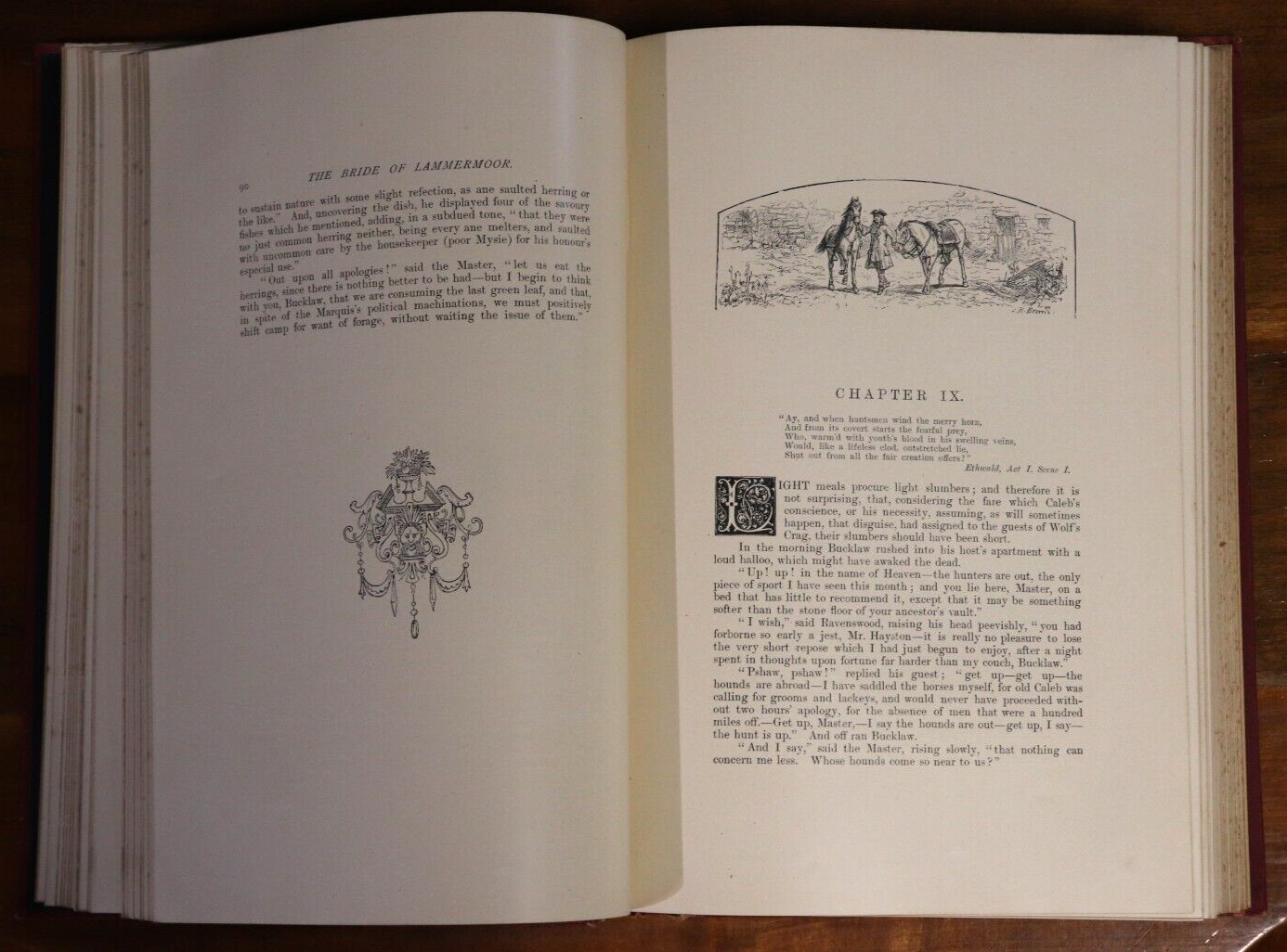 c1890 The Bride Of Lammermoor by Sir Walter Scott Antique British Fiction Book