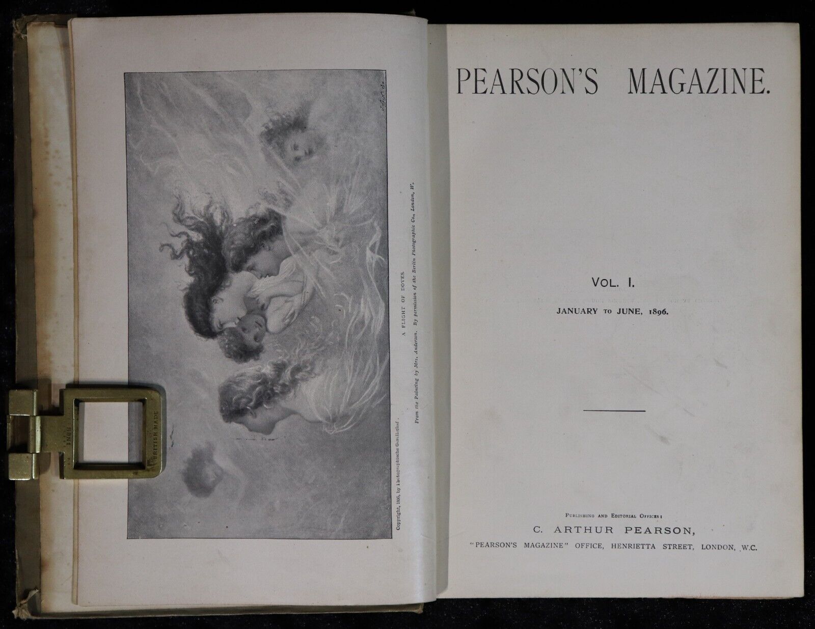 1896 Pearson's Magazine: Rudyard Kipling Antique British History & Fiction Book - 0