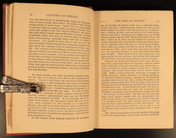 1872 On Heroes & Hero Worship by Thomas Carlyle Antiquarian History Book
