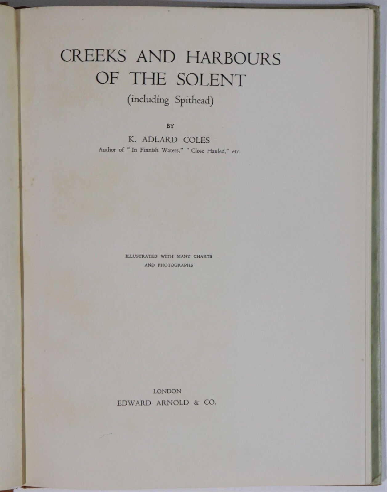 1933 1st Ed Creeks & Harbours Of The Solent Antique British History Book