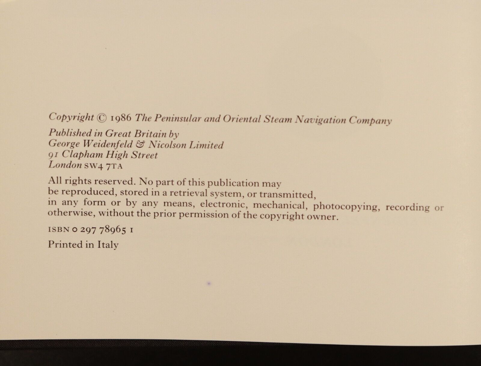 1986 The Story Of P&O Steam Navigation Company Maritime Travel History Book