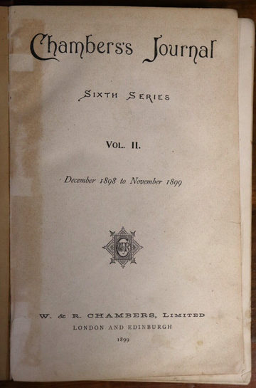 1899 Chambers's Journal Sixth Series Vol. 2 Antique History Reference Book - 0
