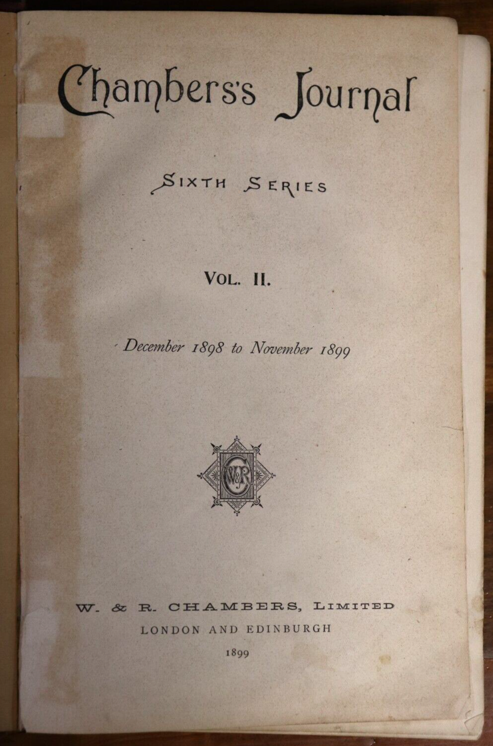 1899 Chambers's Journal Sixth Series Vol. 2 Antique History Reference Book