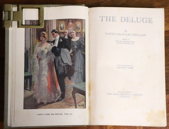 1905 The Deluge by David Graham Phillips Antique American Fiction Book
