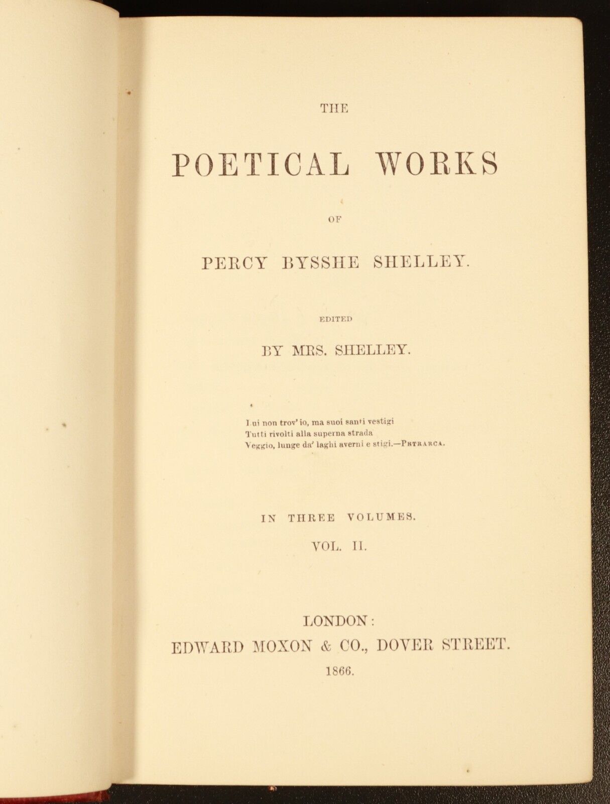 1866 3vol Poetical Works Of Percy Bysshe Shelley Antique Poetry Book Set Fine