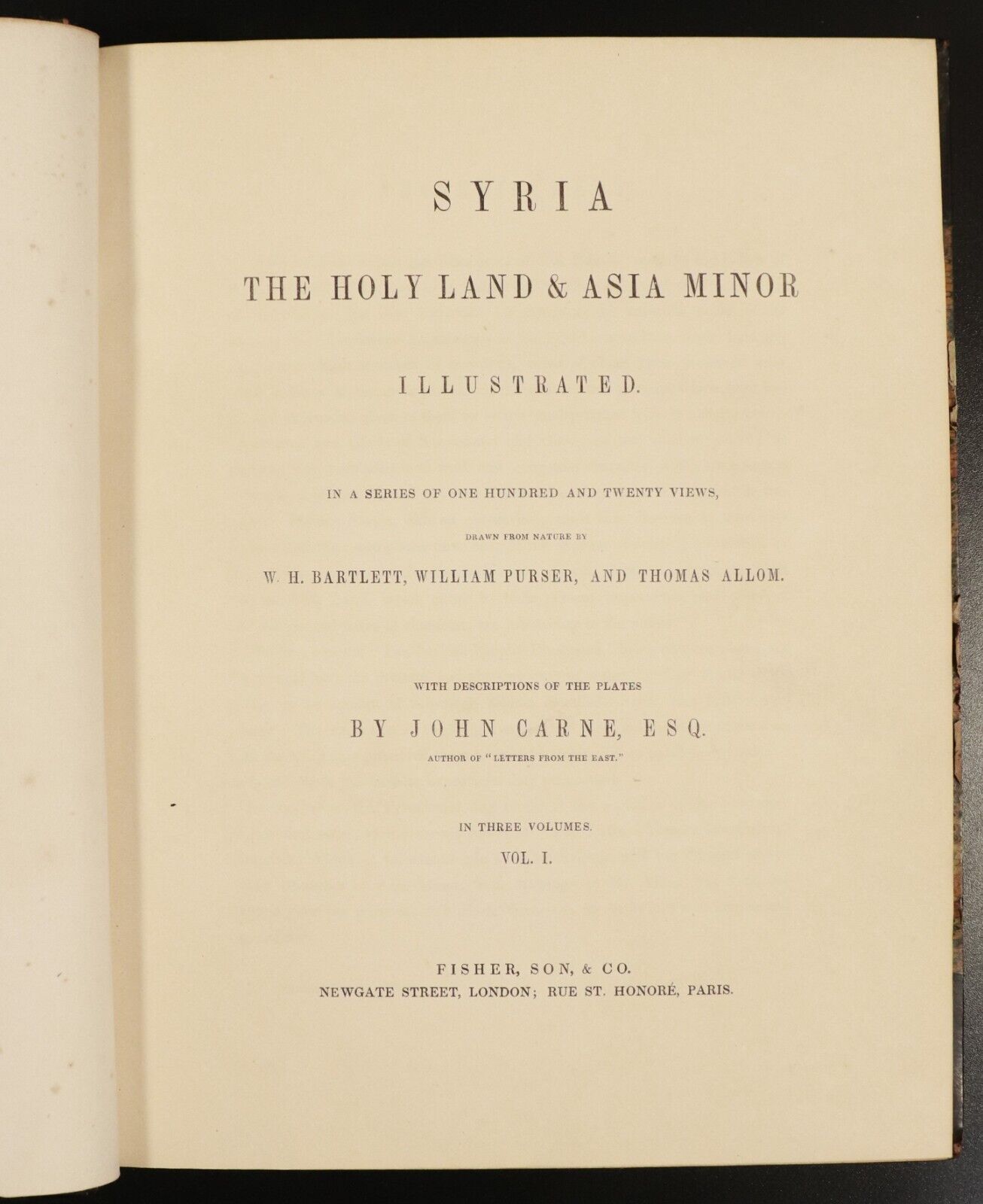 c1842 3vol Syria, The Holy Land & Asia Minor - Antiquarian History Book Set