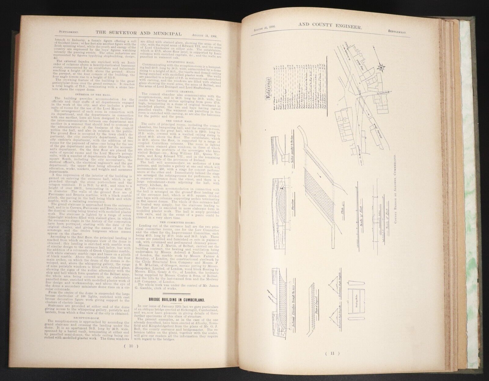 1906 The Surveyor & Municipal County Engineer Antique Architecture Book Vol XXX