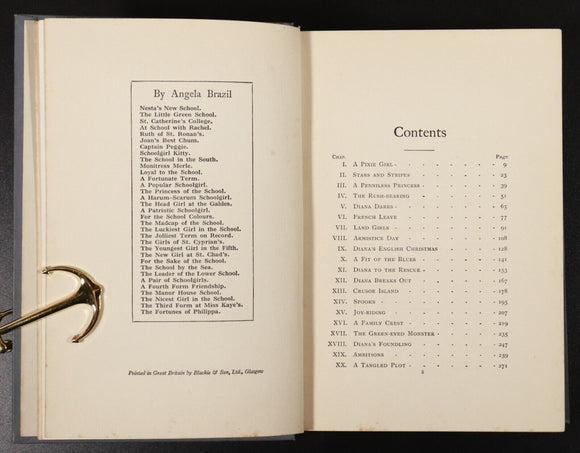 c1919 A Harum-Scarum Schoolgirl by Angela Brazil Antique Fiction Book J Campbell