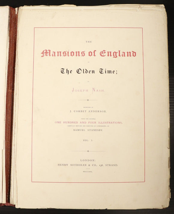 1869 4vol The Mansions Of England In Olden Time Antiquarian Architecture Books