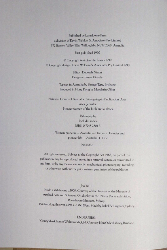 1990 Pioneer Women Of The Bush & Outback 1st Ed. Australian History Book