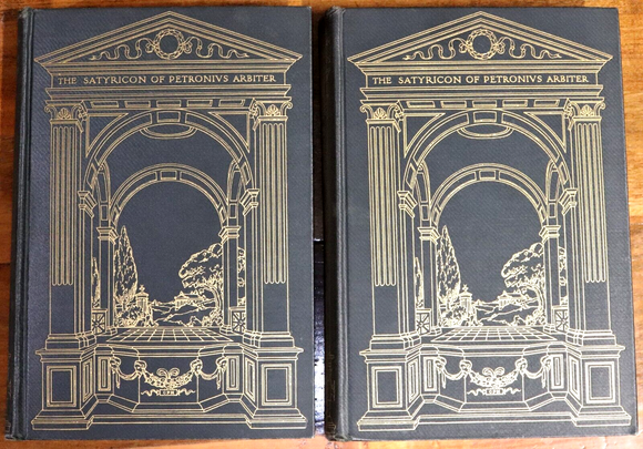 1927 2vol The Satyricon Of Petronius Arbiter Antique Greek Latin Book Set