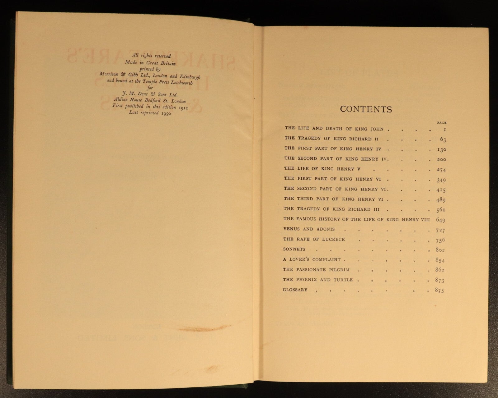 Shakespeare's Comedies, Histories & Poems 1950 Literature Books Illustrated