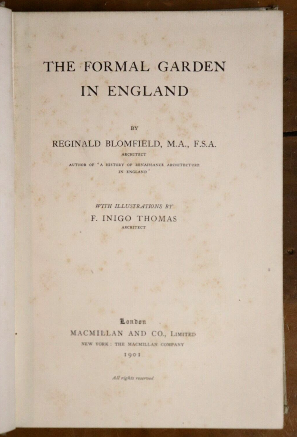 1901 The Formal Garden In England by R. Blomfield Antique Garden Design Book - 0