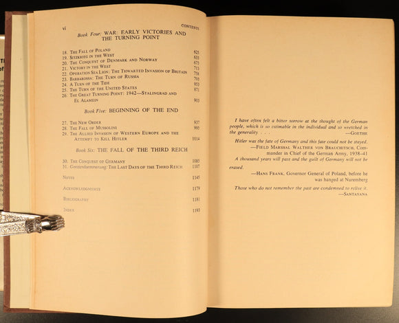 1972 The Rise & Fall Of The Third Reich by W.L. Shirer Military History Book WW2