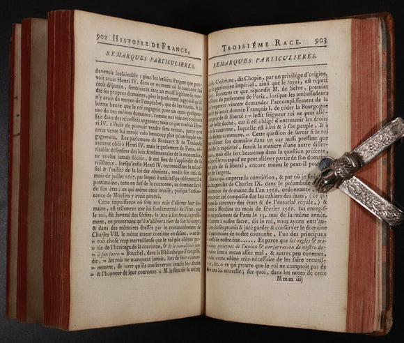 c1751 L'Histoire De France Abrege Chronologique Antiquarian French History Book