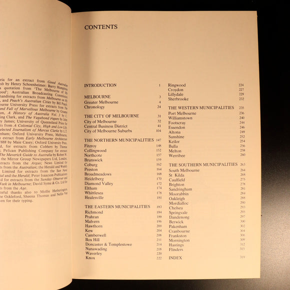 The Melbourne Book by Anthony Harvey 1982 Melbourne Australia Local History Book