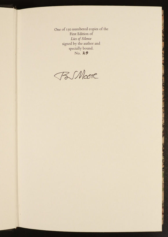 1990 Lies Of Silence Brian Moore Irish Fiction Book Limited Edition Signed