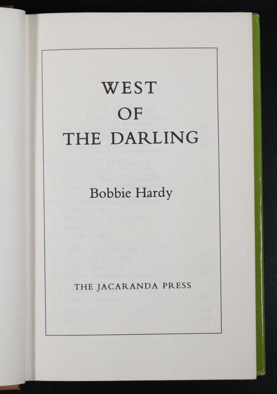 1969 West Of The Darling by Bobbie Hardy Australian History Book QLD 1st Ed