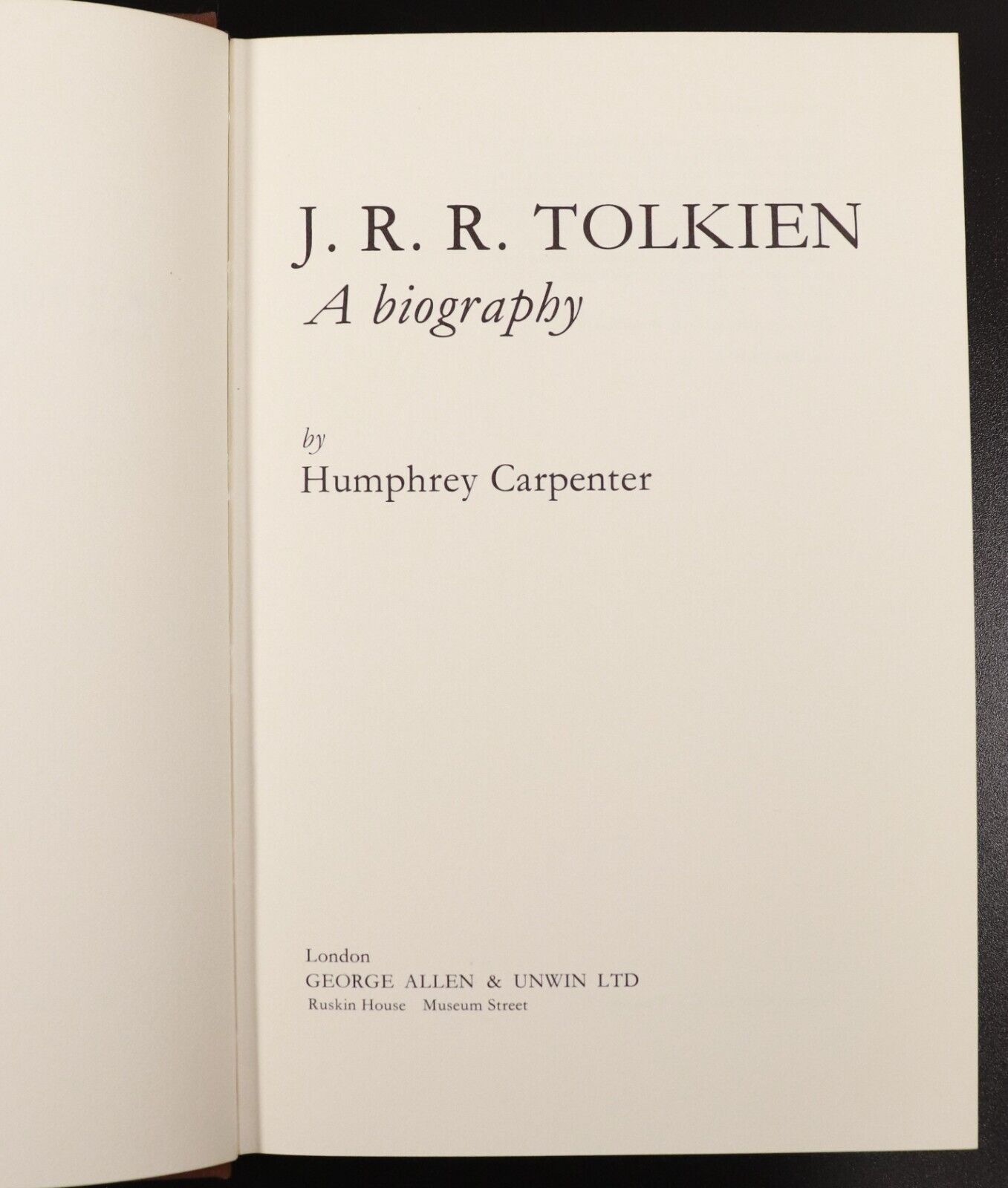 1977 J.R.R. Tolkien A Biography by Humphrey Carpenter Vintage Book 1st Ed