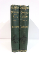 c1879 2vol Dombey And Son by Charles Dickens Antique British Fiction Book Set-1