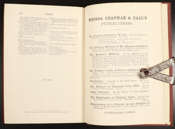 1871 Life Of John Sterling by Thomas Carlyle Antiquarian History Biography Book